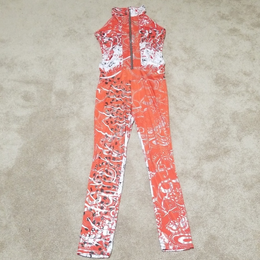 Halter top zip-up bodysuit